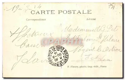 Parijs — Place de l'Étoile, het Triomfboog — F. Fleury, foto-afdruk-uitg., Parijs — Achterkant