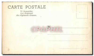 Arco do Triunfo — Parada militar com bandeiras — Carta postal — Verso
