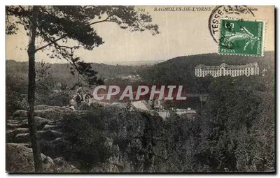 Bagnoles-de-l'Orne — widok na zamek i krajobraz — wydawca Tesse, n° 193