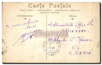 Bagnoles-de-l'Orne — widok na zamek i krajobraz — wydawca Tesse, n° 193 — Rewers