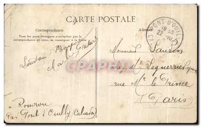 Environ de Flers - ROUVROT - Pont sur la Rouvre — éditeur imprimeur non visible, n° de série 181 — Verso