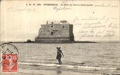 Wimereux - Le Fort de Croï à demi-marée — éditeur L.D.B. n°430