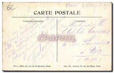 Carencey (P.-de-C.) — O que resta do vilarejo — Um canhão capturado do inimigo — Visé a Paris No. 221 — Verso