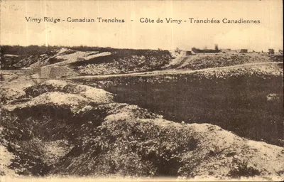 Costa de Vimy - Trincheiras Canadenses — Vista das trincheiras canadenses no Vimy Ridge — Carta postal