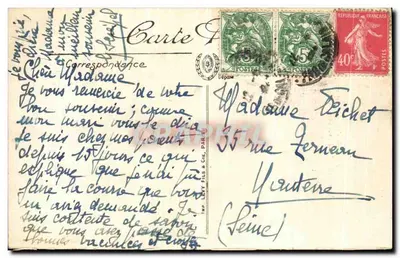 Lille 1918 — Widok panoramiczny na Duży Plac i ulicę Sadi-Carnot — LL — Rewers