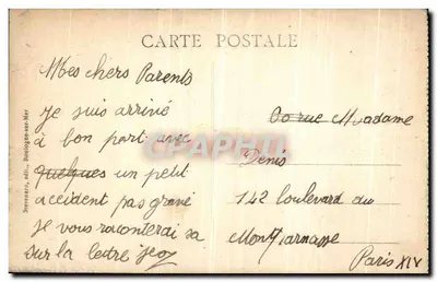 Boulogne-sur-Mer — Busto do Dr. Duchesne e Porta dos Degraus — E. S. — Verso