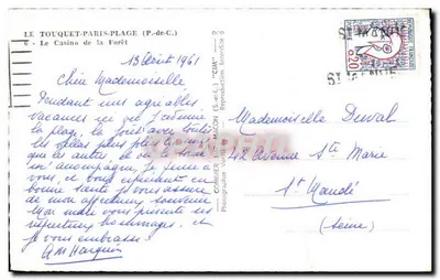 The Casino de la Forêt — Le Touquet-Paris-Plage — publisher CIM — Back