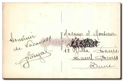Le Portel [Pas de Calais] - A Praia com mar baixo — Editor Joly-Pile, n° 132 — Verso