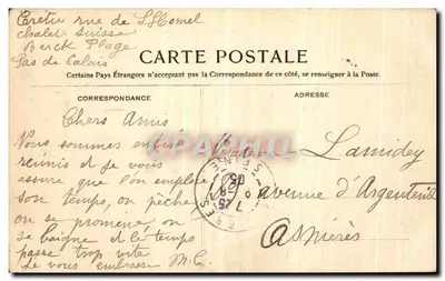 Berck-Plage — Le Phare et l'Hôpital Maritime — éditeur R. V. P. n° 90 — Rewers