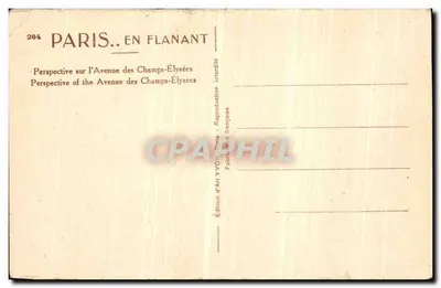 Paris — Perspective sur l'Avenue des Champs-Élysées — Édition d'Art YVON, Paris — Rewers