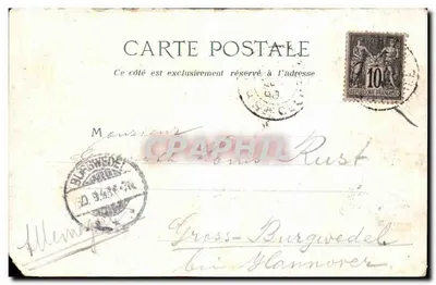 Stara pocztówka Paryż Pamiątka Botre Dame Tuileries Boulogne Rivoli — Rewers