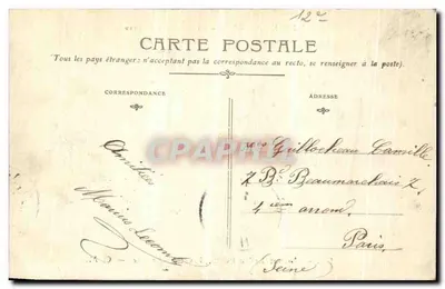 Powodzie — Paryż; styczeń 1910 — C. M. — n° 104 — Rewers