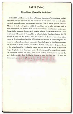 Paris (Senha) — Catedral de Notre-Dame (Conjunto Noroeste) — Coleção da Kolarsine e da Solução Pautaubege, 4ª Série — Verso
