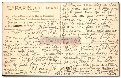 Der Sacré-Cœur aus der Rue de Steinkerque gesehen — Paris — Édition Art Yvon, Serie 12 n°238 — Rückseite