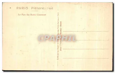 Het Park van de Buttes Chaumont — Parijs — Uitgegeven door de Stichting YVON — Achterkant