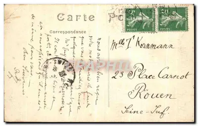 Stara pocztówka Paryż Avenues Hoche i de Friedland Montmartre widok z góry łuku Triumfalnego na Etoile — Rewers