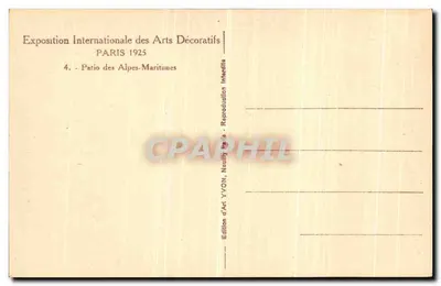 アルプス・マリティム地方のパティオ — 1925年国際装飾芸術博覧会 — アート版YVON — 裏面