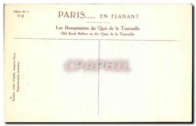 As Livrarias do Quai de la Tournelle — Paris — Edição de Arte YVON, Série N°1, N°8 — Verso