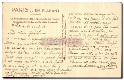 Paryż — Most Alexandre-III i Esplanada Invalidów — Reprodukcja Art YVE, 14, Rue de France — Rewers