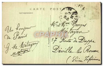 Paryż — Aleja Opery z Hôtel du Louvre — A. P. — Rewers