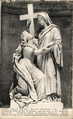 Paris - Capela Expiatória, Boulevard Haussmann, 73 bis — Maria Antonieta sustentada pela Religião, sob os traços da Sra. Elisabeth, por Cortot
