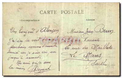 Alençon - Hotel de la Ciudad y calle de Bretaña — Edición N. V. — Reverso