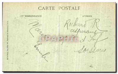 Arras — Wejście do Rady Miejskiej, ulica Jacques-le-Caron — Bombardowanie 21 października 1914 — E. Raff — Rewers