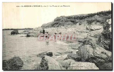 St-Brevin-l'Œcéan (L.-Inf.) — Plaża i skały — Fototypia Vaassellier, Nantes