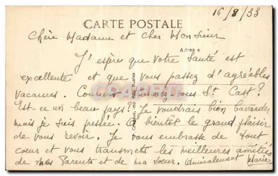 SAINT-NAZAIRE (Loire-Inf.) — A la Côte — Plage et Falaises de Port Charlotte — éditeur 5e mille — Verso