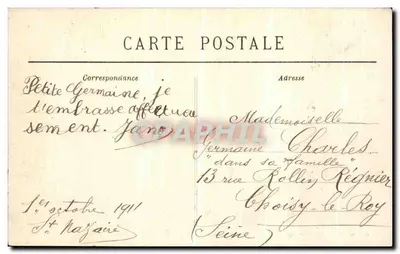 St-Nazaire (L.-Inf.) — De Abside van de Kerk van Sint-Nazaria en de Rue du Croisic — Uitgever: C. Rollin, n°13 — Achterkant