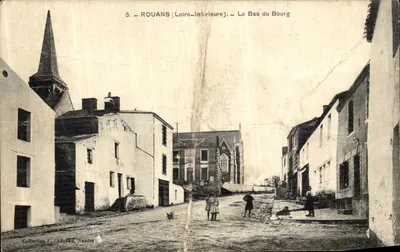 Bilhete postal antigo Rouans Le Bas du Bourg