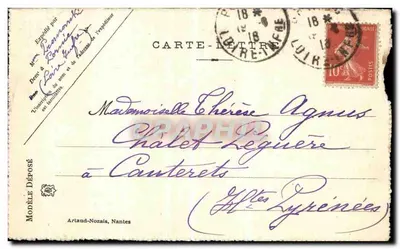 Pornic (Loire-Inférieure) — Les Tours du Château — éditeur Artaud-Nozais, Nantes, n° 1219 — Reverso