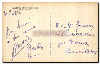 Savenay — A Igreja — J. Nozais, editor, n° 18 — Verso