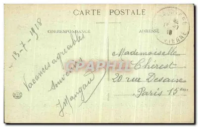 Zamek Vieillecour — odbudowany w XIV wieku blisko Bussière-Galant (Hte-Vienne) — B&G n°141 — Rewers