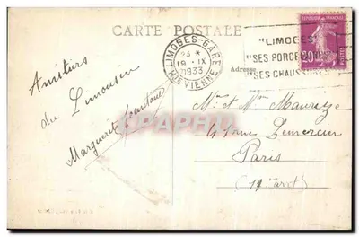 La Creuzille (Hte-Vienne) — Widok na jezioro — wydawca nieznany, numer serii nieodczytalny — Rewers