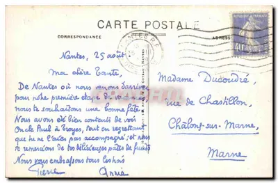 NANTES — A Entrada do Castelo da Duquesa-Ana — Editor desconhecido, n° 140 — Verso