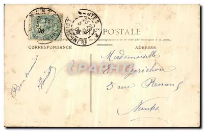 NANTES — O Castelo: As Três Torres — Grand Bazar e Nouvelles Galeries, n°13 — Verso