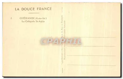 Guérande — A Colegiata São Aubin — Edições d'Art YvGIL Paris — Verso