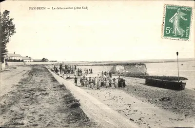 Bilhete postal antigo Pen Born Le Debarcadere Enfants