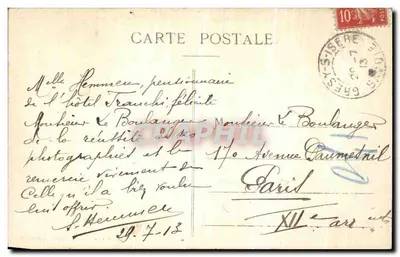 Environs de Chambéry — Jacob-Bellecombette (Savoie) — La Cascade — Éditeur : JACOB-BELLECOMBETTE, n° 7635 — Verso