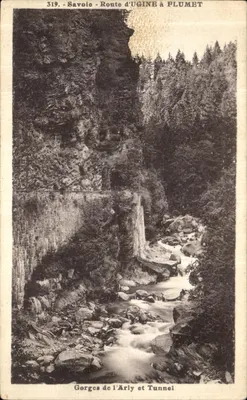 Gorges do Arly e Tunel — Savoie — Estrada de Ugine a Flumet — L. Morand, editor de fotos