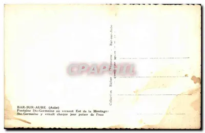 Fontaine Ste-Germaine — Bar-sur-Aube — wydawca Cim — Rewers