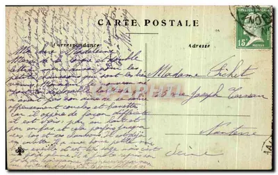 Stara pocztówka Cognac Zamek Francois La Tour du Gouverneur Wejście do wieży — Rewers