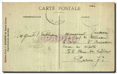 Torre Gênova de Toga — Córsega — Bastia — J. Moretti 3648 — Verso