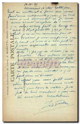 Evissa (Corse) — Le Belvédère — J. Moretti — Rewers