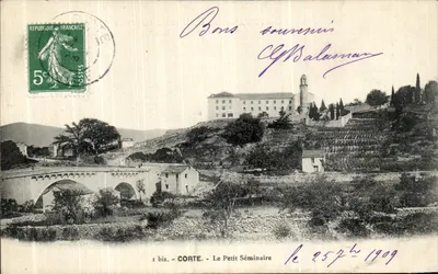 Corte - O Pequeno Seminário — vista do ponte e do seminário na colina — editor não visível, n° 1 bis