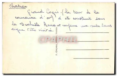 NANTES — O Castelo dos Duques da Bretanha — As Lucarnas e as Loggias (século XV) — Verso