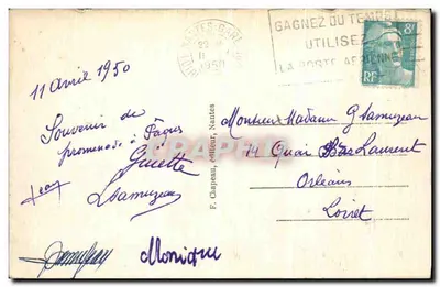 Pornichet (Loire-Inf.) — Na Praia, diante do Cassino — F. Chapeau, editor, Nantes, n°65 — Verso