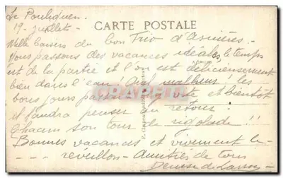 Le Pouliguen (Loire-Inf.) — Sur la Côte Coupure dans les Rochers — F. Cimpaud, éditeur — Verso
