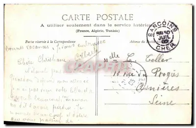Okręgi Sancoins — Fossés du Château de Bannegon — wydawca René Dourilles — Rewers